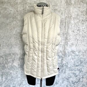 Woolrich Cream Zip Up Puffer Vest - Small